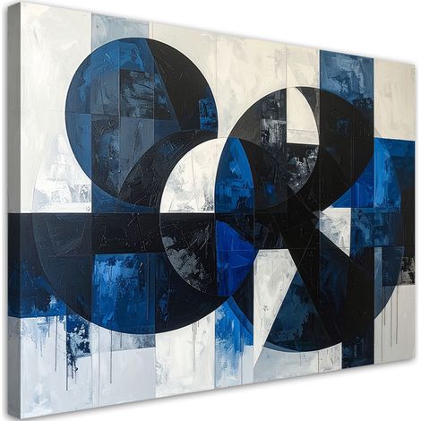 Stampe su Tela, Astratto forme geometriche blu, 60x40 (1/5)