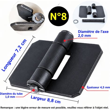 Charnière robuste à souder en fer pour ridelle de camion n°8 72x88x4,5 mm 8 72 88 4.5 600 g – Livraison gratuite