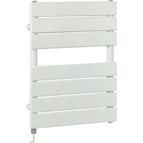 Milano Lustro Electric White Flat Panel Heated Towel Rail Radiator with Simple Heating Element - 600mm x 400mm (1/5)