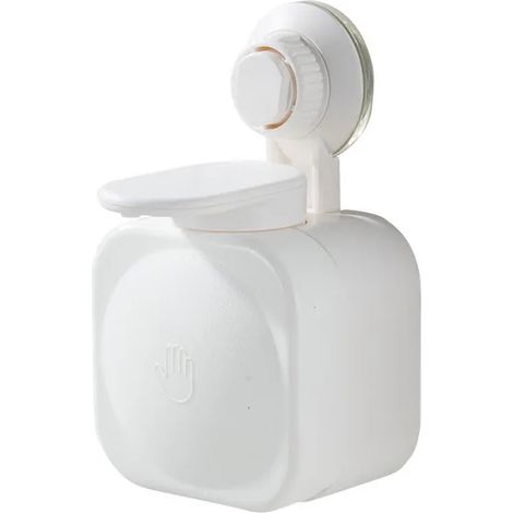 Dispensador de jabón con ventosa, dispensador de jabón de pared impermeable, jabonera con clip, suministros de baño, accesorios de baño, blanco (1/5)