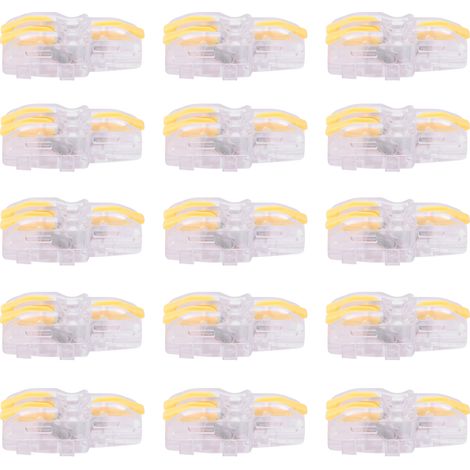 20Connecteurs Rapides 1 Entrée 2 Sorties Transparent Type T Bloc de Jonction Conducteur SPL-F12 (Jaune) (1/5)