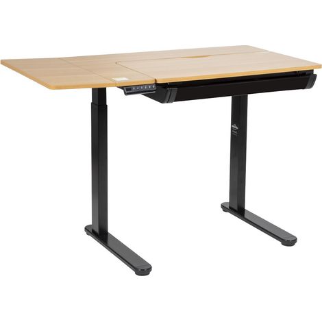 Dellonda DH71 Single Motor Ultra-Quiet Electric Adjustable Drawing Table with Tilt, Drawer & Side Table (1/5)