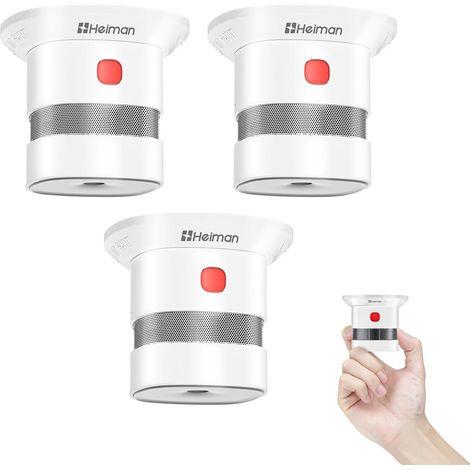 Mini Détecteur de Fumée, Batterie Amovible - Durée de Vie de 10 Ans (Batterie Incluse), Photoélectrique Detecteur de Fumée pour Maison/Magasin/Société/École (1/5)