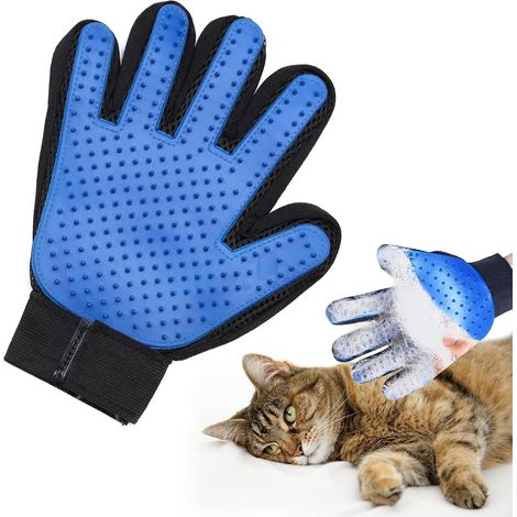 Cat Brushing Glove, Hairy Cat Glove, Cat Grooming Glove, Dog Glove, Dog Grooming Glove, Cat Glove, Dog Brush Glove, Cat Silicone Glove, Blue (1/5)