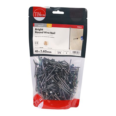 TIMCO Round Wire Nails Bright - 40 x 2.65