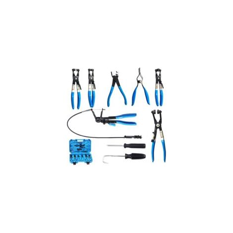 Set di pinze per fascette stringitubo con custodia e pinze speciali con cavo Bowden (blu) - Crezuo