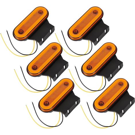 Lot 6 feux gabarit LED jaunes - 12V 24V - 1200 lm IP67 (1/5)