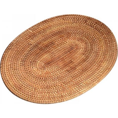 Ensemble de dessous de verre en rotin naturel, set de table résistant à la chaleur 40x30 cm (1/5)