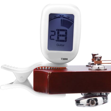 Accordeur de Guitare Clip Meideal T30W pour Basse, Violon, Ukulélé - Écran LCD Blanc (1/5)