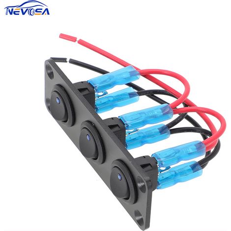 160000218 Suitable for automotive retrofit 3-position peephole switch combination panel electrical control button switch (1/4)