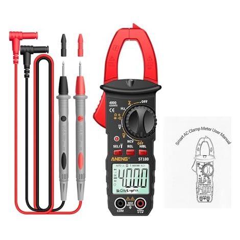 ST180 4000 Compteurs Pince Multimètre Numérique Courant Alternatif Multimètre Ampèremètre Testeur De Tension Voiture Amp Hz Capacité NCV Ohm Outil(50R)