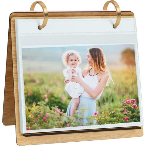 Album Photo 10x15 de Bureau en Bois pour 60 Photos Cadre Photo pour Horizontale Photo 10X15cm (1/5)