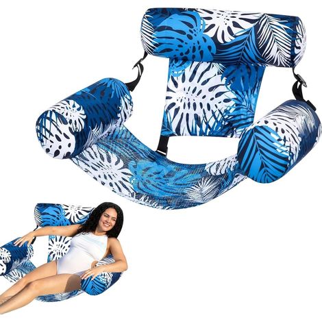 Materassino gonfiabile per piscina per adulti, amaca gonfiabile 4 in 1 per acqua, sedia galleggiante gonfiabile con pompa ad aria, tappetino rinfrescante per cani e gatti (1/5)