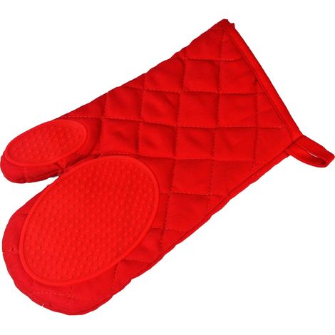 Linge Décor 1790105 Gant Cuistot Polyester/Coton/Silicone Rouge 30 x 18 cm (1/4)