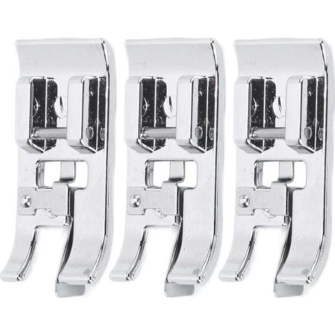 Lot de 3 pieds-de-biche auxiliaires remplaçables en acier inoxydable, accessoires de couture durables pour tailleur (1/5)