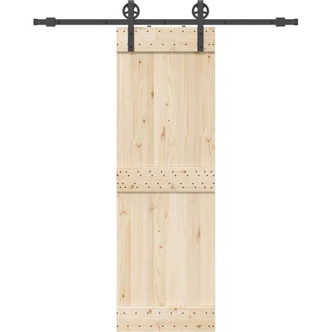 Schiebetürbeschlag-Set 183 cm Stahl Schwarz