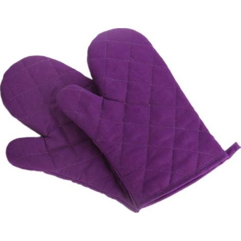 1 par de guantes de cocina resistentes al calor, guantes de repostería antideslizantes extragruesos, aptos para horno, tamaño 2818 cm, morado (1/5)