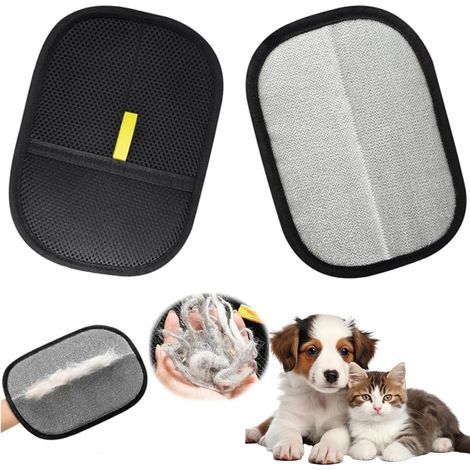 2pcs Gants Antistatiques pour Poils D'animaux,Double-Sided Pet Grooming Gloves,Static Removal Gloves for Pet Hair,Gants d'Épilation pour Animaux de Compagnie,Reusable Gants de Toilettage Double Face (1/5)