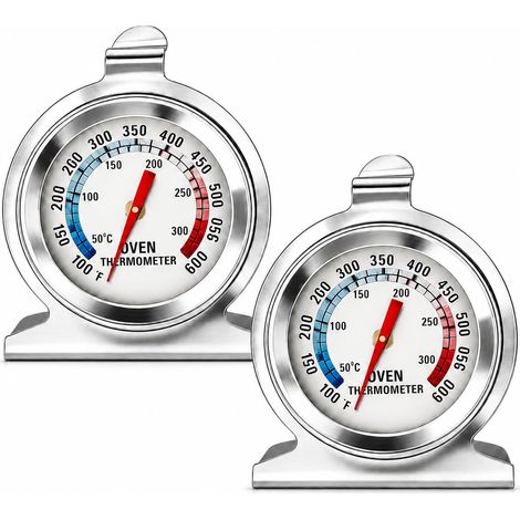 2PCS Thermomètre de four 50-300 °C/100-600 °F en Acier Inoxydable, Thermomètre four Thermomètre Culinaire pour Fours à Chaleur Tournante et à Gaz, 6,5 x 8 cm, Thermomètre de Cuisson Précis pour Viande (1/5)