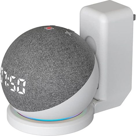 Halterung für Echo Dot 4 / Echo Dot 5, Wandhalterung, Ständer, Zubehör mit integriertem Kabelmanagement, keine Schrauben erforderlich, Lautsprecher-Zubehörgestell (Amazon Echo Dot 4 / Echo Dot 5, Weiß (1/5)