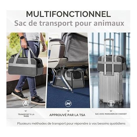 PETSFIT Dog Car Seat - Airline Safety Car Seat - Cat Car Transport - Multifunctional - Storage Pocket (1/4)