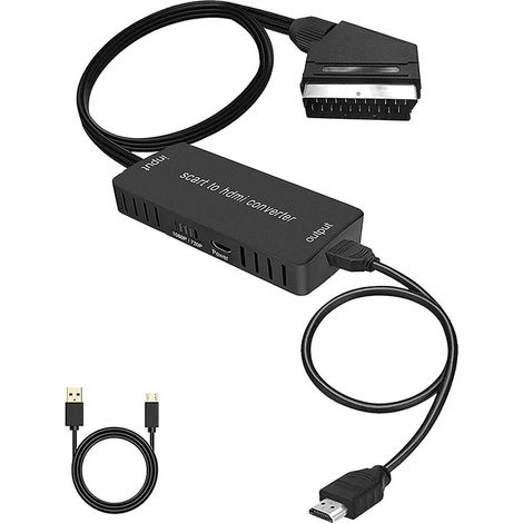 Convient pour Convertisseur péritel vers HDMI 720p/1080p – Adaptateur vidéo pour TV et projecteur – Signal stable, plug and play (1/5)