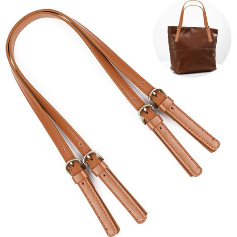 Lot de 2 bandoulières interchangeables en cuir synthétique pour sacs à main et pochettes. (1/5)