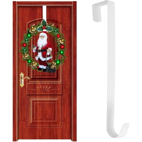 Gancio per appendere ghirlande in metallo di alta qualità (bianco), 38 cm, per decorazioni natalizie, taglia grande -Crezuo