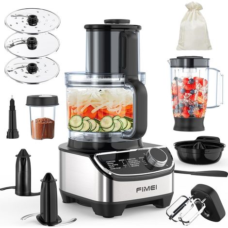 Multifunctional Food Processor 1300 W 3 Speeds Pulse Function 3.5 L Chopper 1.5 L Blender Mill Citrus Press Dough Mixer Whisk Grater Rotating Disc BPA Free (1/5)