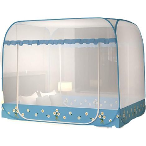 Mosquito Net Square Top Mosquito Net Double Door Foldable Polyester for Single and Double Beds Dustproof for Indoor, (1/5)