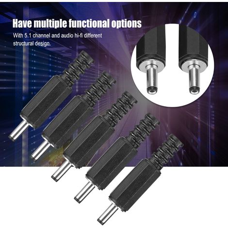 Connecteur DC Mâle 5 pièces 1.3x3.5mm pour Alimentation Secteur Adaptateur Jack
