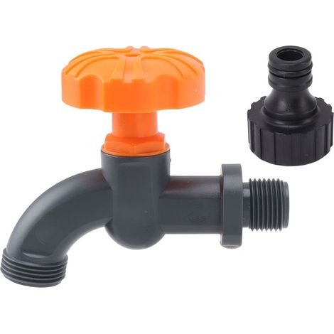 Robinet de jardin multifonctionnel en plastique et acier, étanche, pour aquarium, étang, camping-car ou ferme. (1/5)