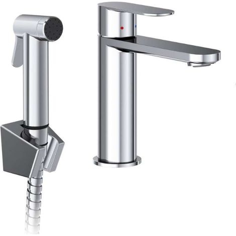 Ravak Chrome II - Grifo de lavabo con ducha de bidé, cromo X070450 (1/2)