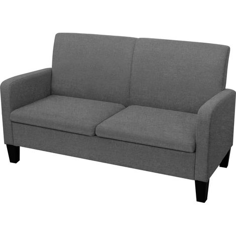 Divano a 2 Posti 135x65x76 cm Grigio Scuro vidaXL