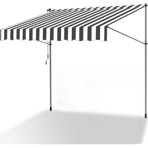 SWANEW Tenda a bracci manuale Tenda retrattile senza foratura 200x120cm Bianco Grigio (1/5)