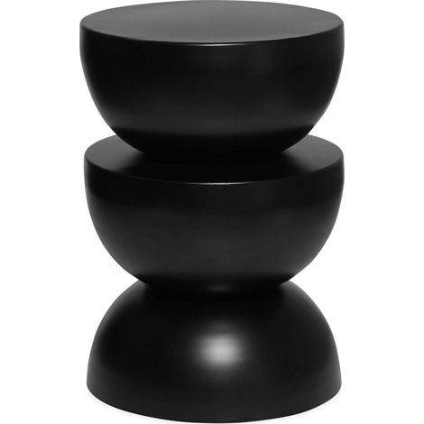 Side table, end table, bedside table metal Ø32 x H46.5cm Black 32x32x46.5 cm - Coumba (1/4)