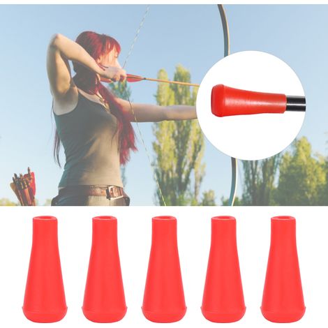 10 Flèches d'Entraînement en Caoutchouc Souple pour Arc, Accessoire de Tir Sportif, Rouge 8mm
