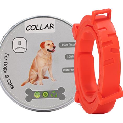 Collier pour chien 1 pièce collier anti-insectes et anti-puces pour chiens (grand chien 35 kg 72 cm, orange) collier anti-insectes et anti-puces (1/2)