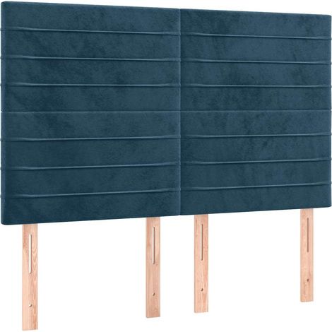 Maison Exclusive - Cabecero de cama azul oscuro 144x5x118/128 cm (1/5)