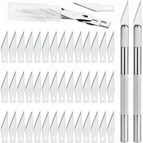 Präzisionsschneider 2 Skalpell mit 42 Klingen, Präzisionsschneidermesser für DIY-Kunstarbeiten, Schneiden, Höhlenforschung, Schnitzen, DIY-Schnitz-Hobbymesser