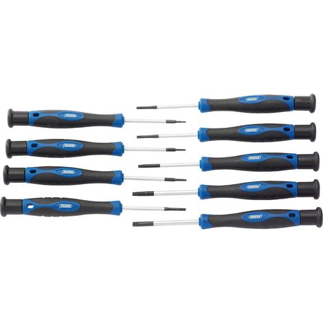 Jeu de 9 tournevis de précision T4-T20 Embouts en chrome vanadium durci Poignées souples Ensemble d'outils à main