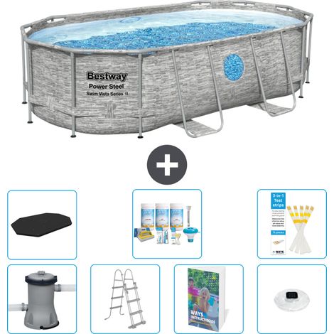 Bestway Bestway Power Steel Ovale - 427x250x100 cm - 8-pièces S576 (1/4)