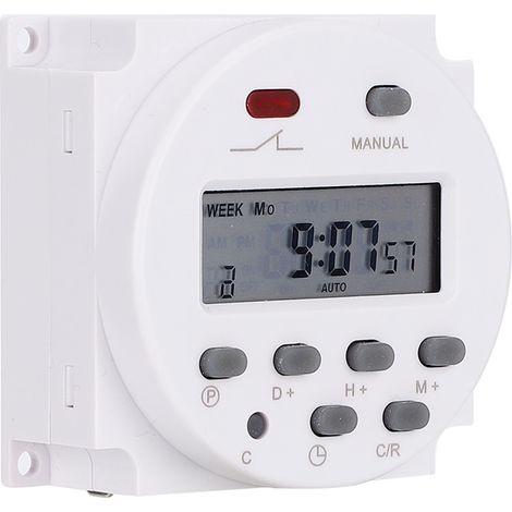Minuterie hebdomadaire 12 V 16 A, commande marche/arrêt par microprocesseur, relais temporisé programmable (1/5)