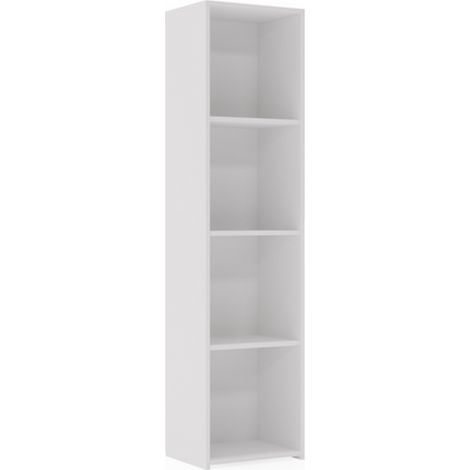 Libreria a colonna LONI 160x40 cm bianca con 4 ripiani a giorno (1/5)