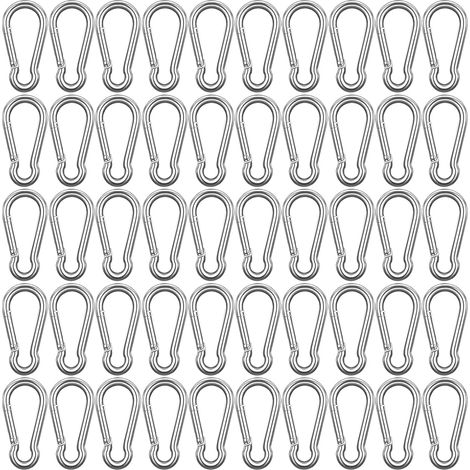 Mousqueton - Alliage D'aluminium - 33 x 25 mm - Pour Randonnée, Camping, Tente Et Voyage - 20 Pièces (1/5)