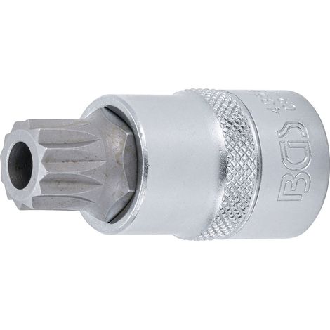 BGS Bit-Einsatz Antrieb Innenvierkant 12,5 mm (1/2") Innenvielzahn (für XZN) mit Bohrung M16 - 4356