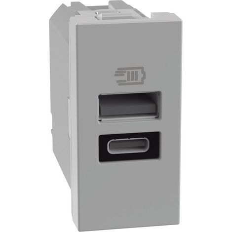 Bticino, matixgo - caricatore usb ac 1m grigio jg4191ac