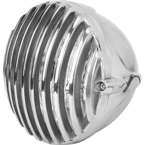 Adecuado para faros delanteros de motocicletas retro de 5,5 pulgadas, color plateado, compatible con motocicletas Honda, Kawasaki, Suzuki y Yamaha.