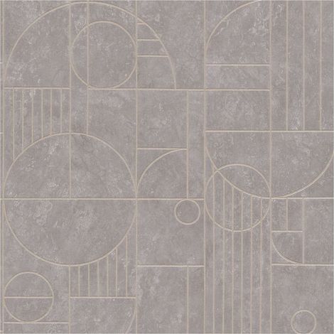 Graphic wallpaper wall Profhome 386991 non-woven wallpaper slightly textured with geometric shapes shiny grey pastel violet copper gold 5.33 m2 (57 ft2) (1/5)