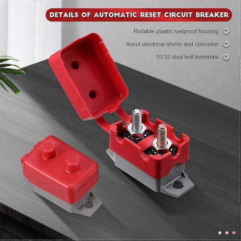 BBTO Lot de 4 disjoncteurs à réarmement automatique 12-24 V CC avec couvercle, 30 A Disjoncteur 30 A, type à bornes, pour automobile, camping-car, camion, bateau, etc. (1/4)